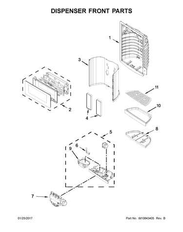 Dispenser front parts