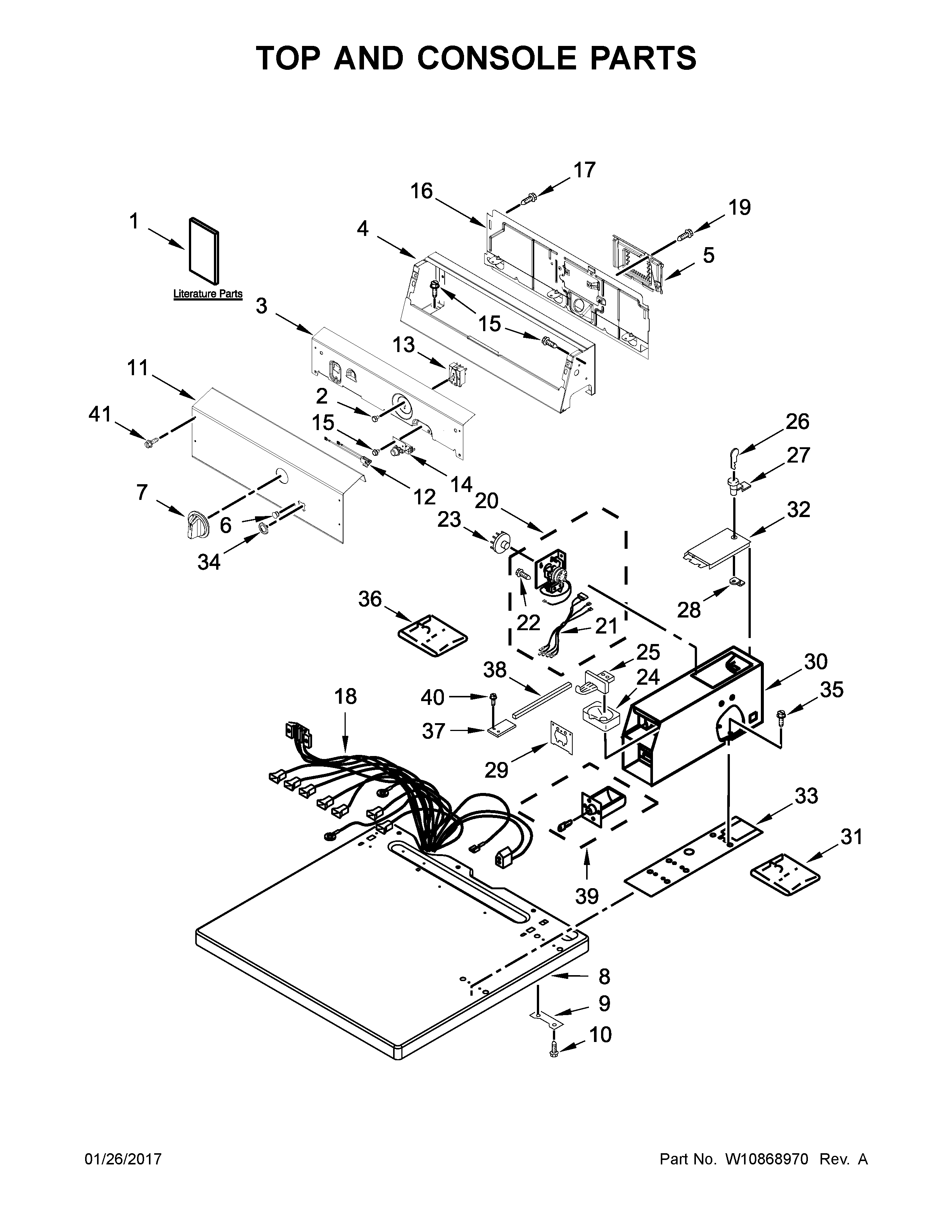 Top and console parts