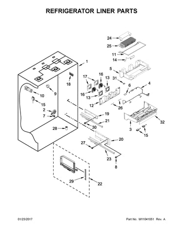 Refrigerator liner parts