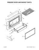Freezer door and basket parts