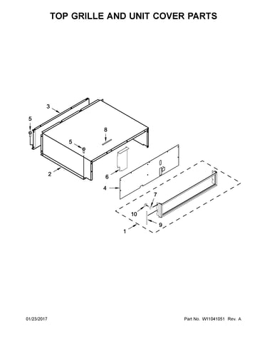 Top grille and unit cover parts