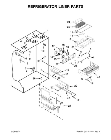 Refrigerator liner parts