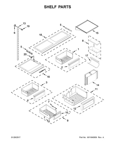 Refrigerator door parts