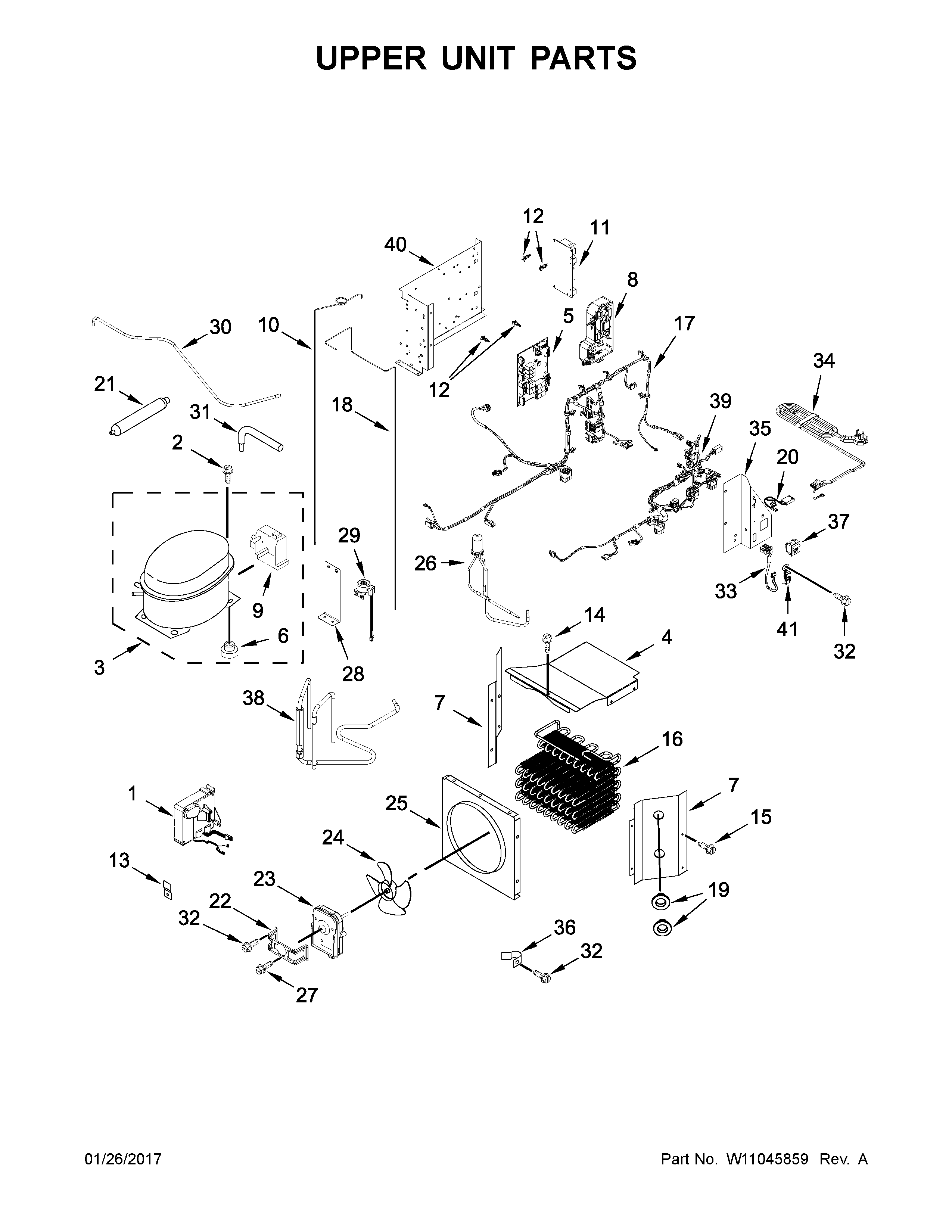 Lower unit and tube parts
