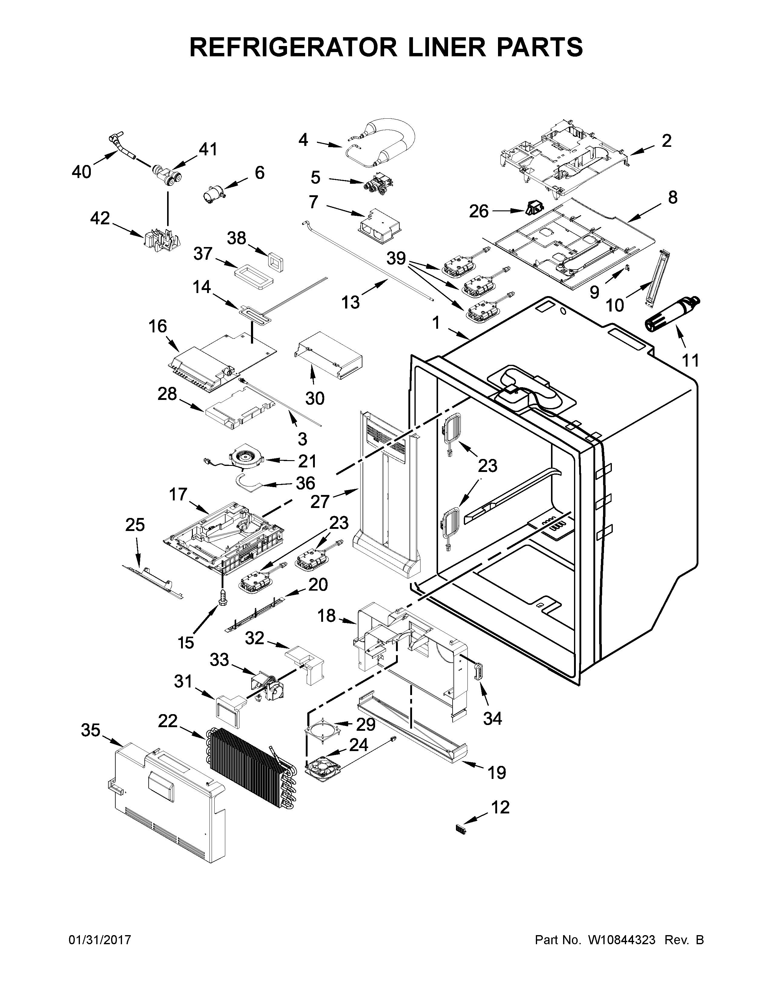 Refrigerator liner parts