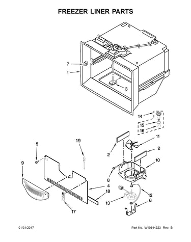 Freezer liner parts