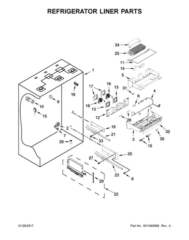Refrigerator liner parts