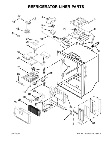 Refrigerator liner parts