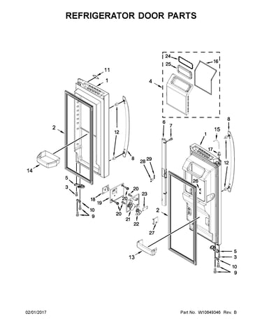 Refrigerator door parts