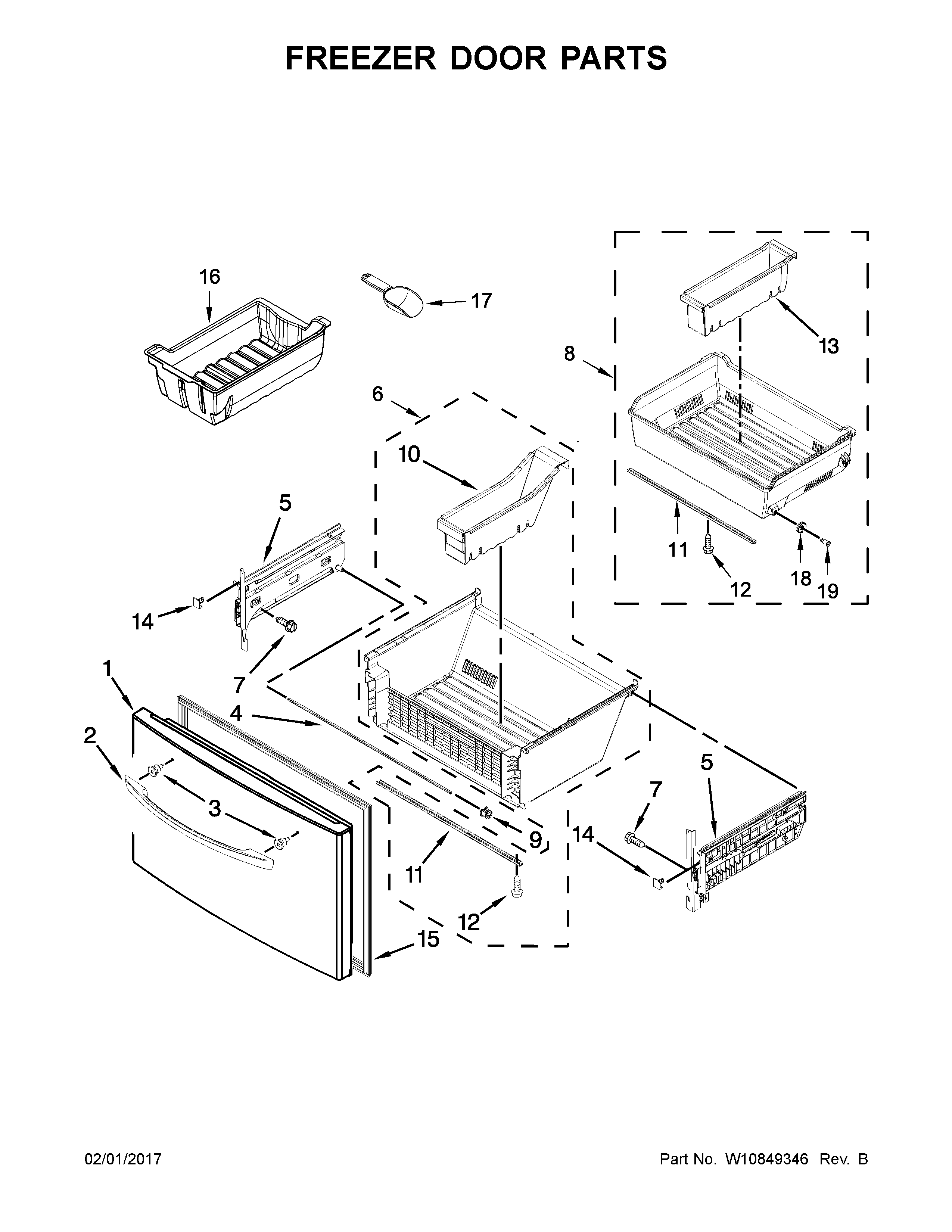 Freezer door parts