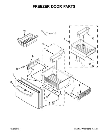 Freezer door parts