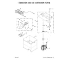 Whirlpool WRF767SDEM01 icemaker and ice container parts diagram