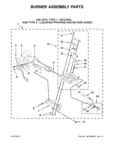 Burner assembly parts