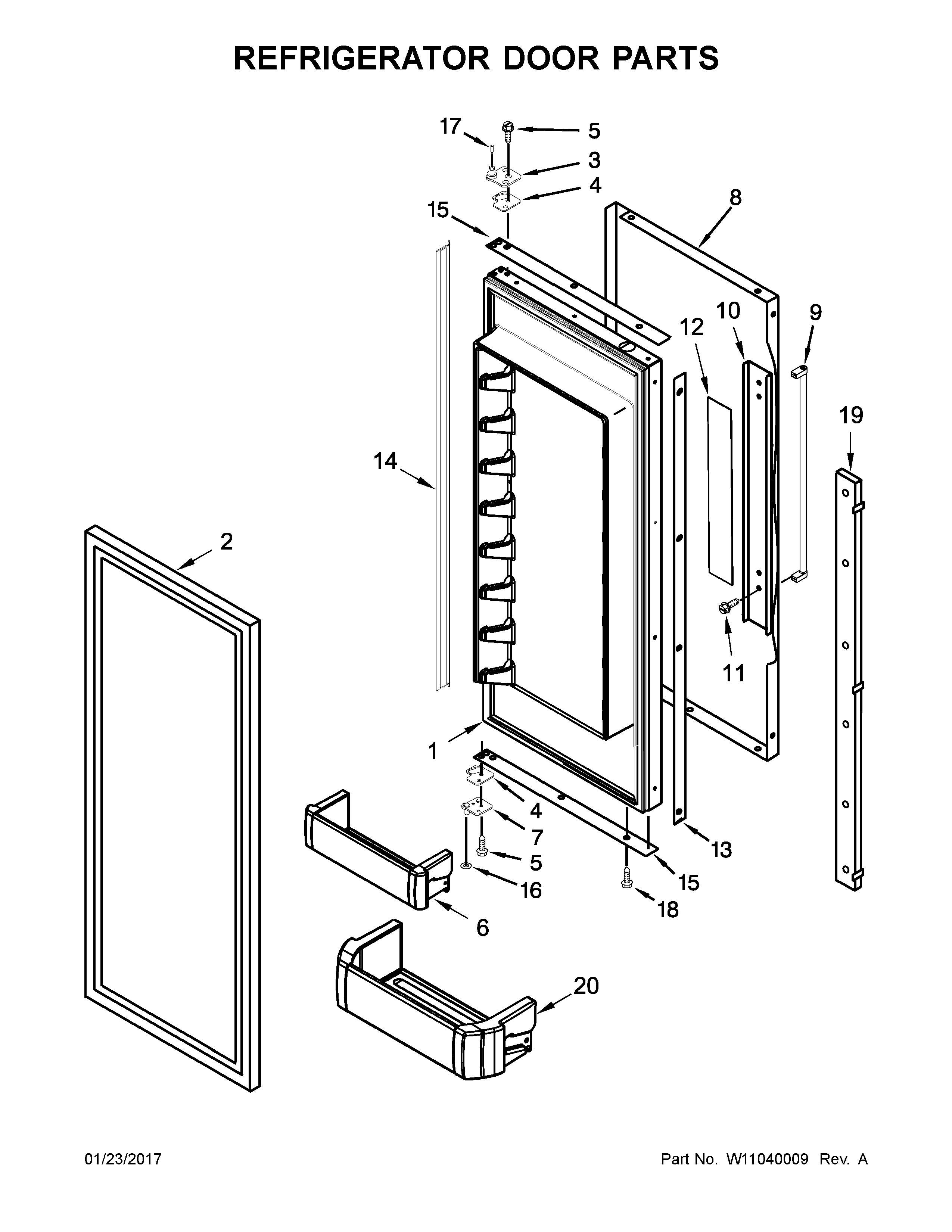 Refrigerator door parts