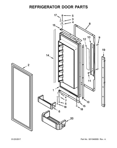 Refrigerator door parts