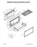 Freezer door and basket parts