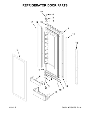 Refrigerator door parts