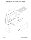 Freezer door and basket parts