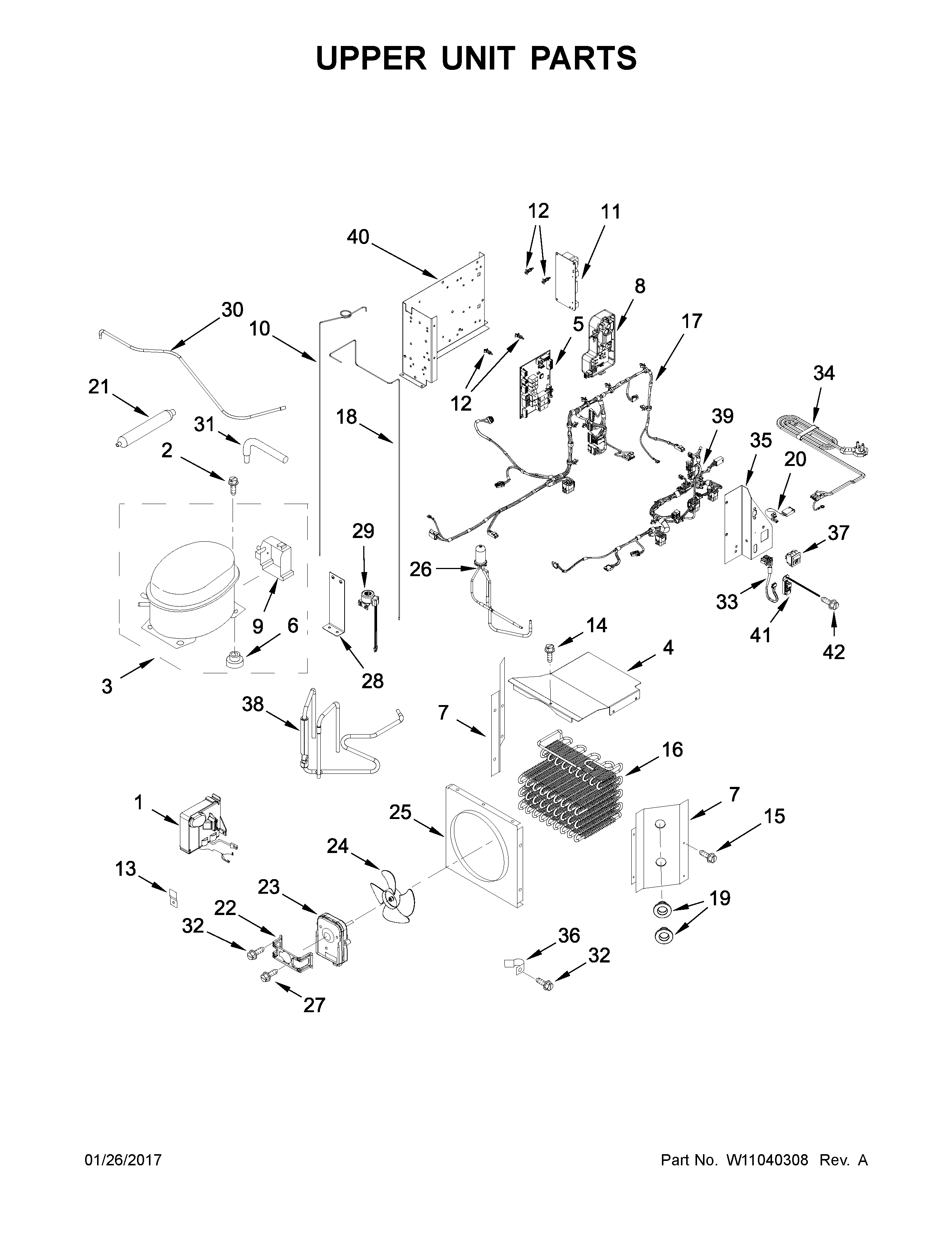 Upper unit parts