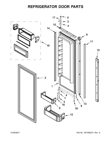 Refrigerator door parts