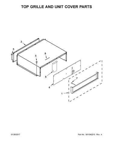 Top grille and unit cover parts