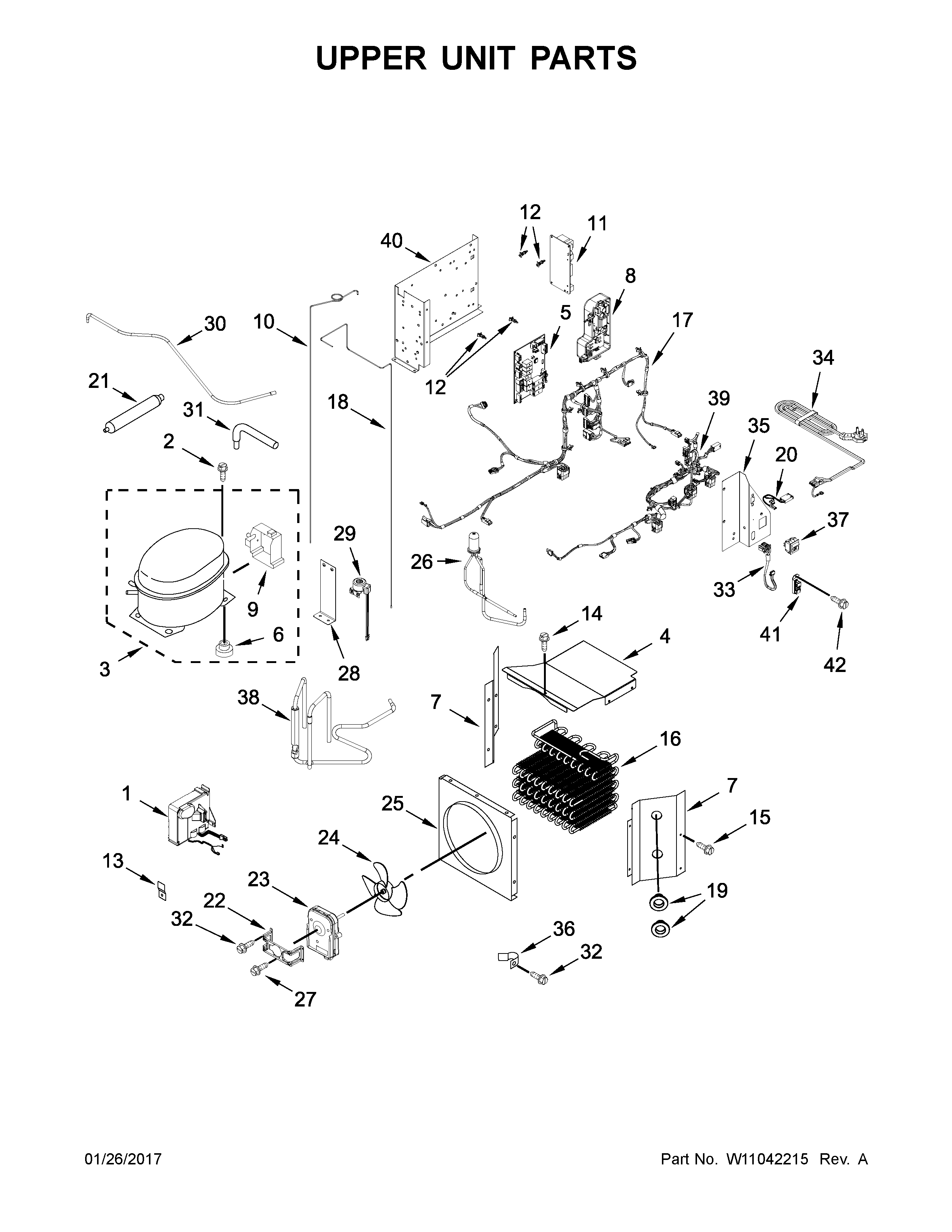 Upper unit parts
