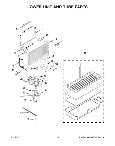 Lower unit and tube parts