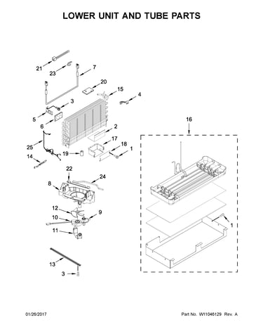 Lower unit and tube parts