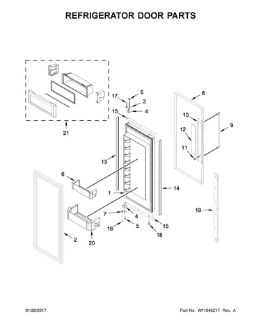 Refrigerator door parts