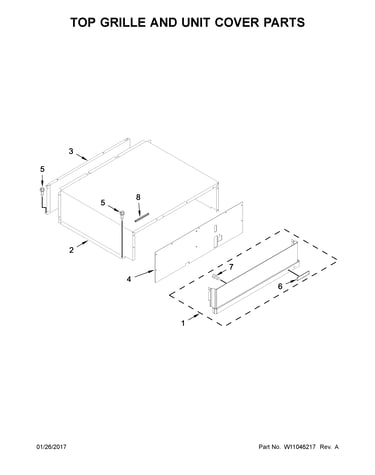 Top grille and unit cover parts