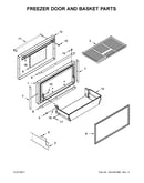 Freezer door and basket parts