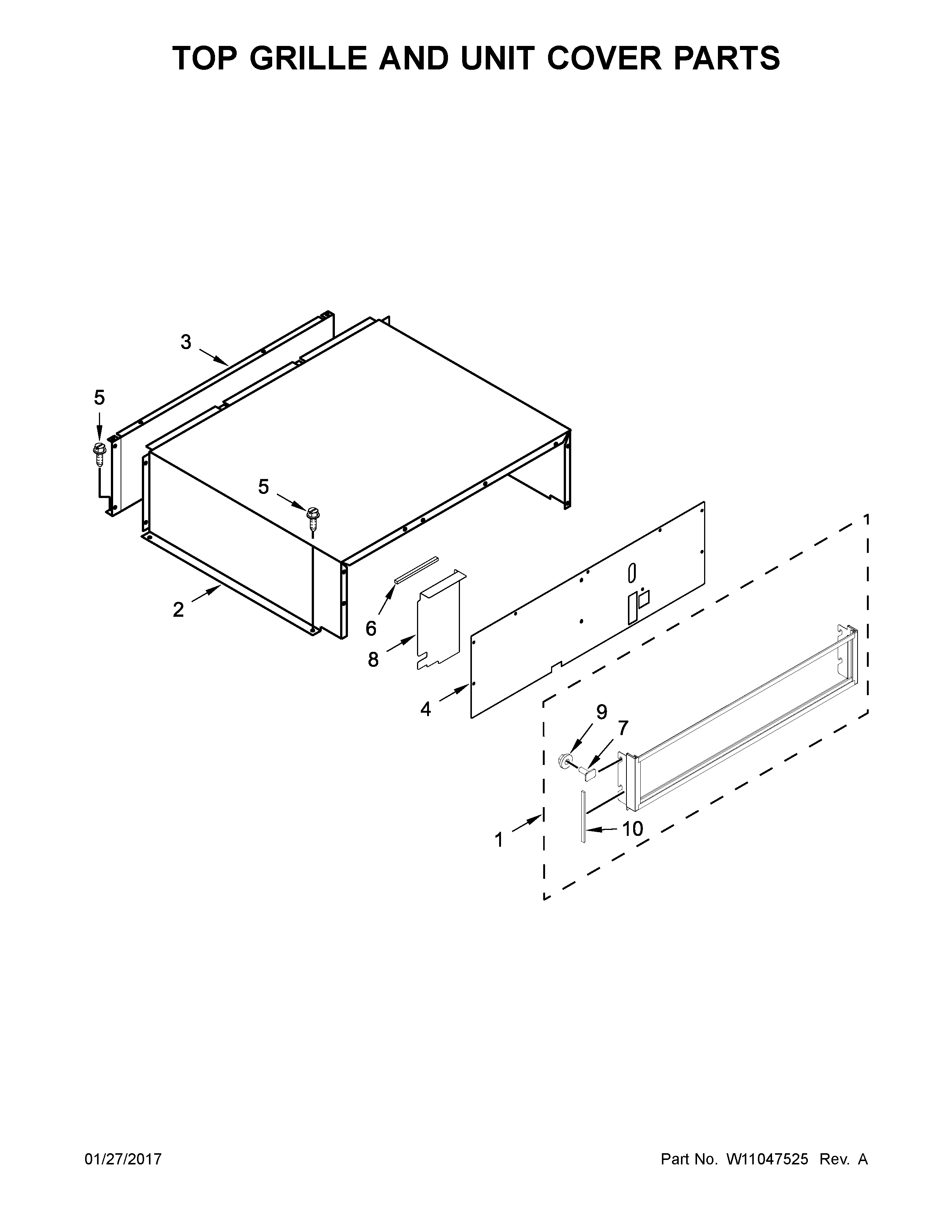 TOP GRILLE AND UNIT COVER PARTS