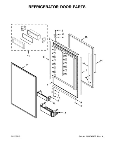 Refrigerator door parts
