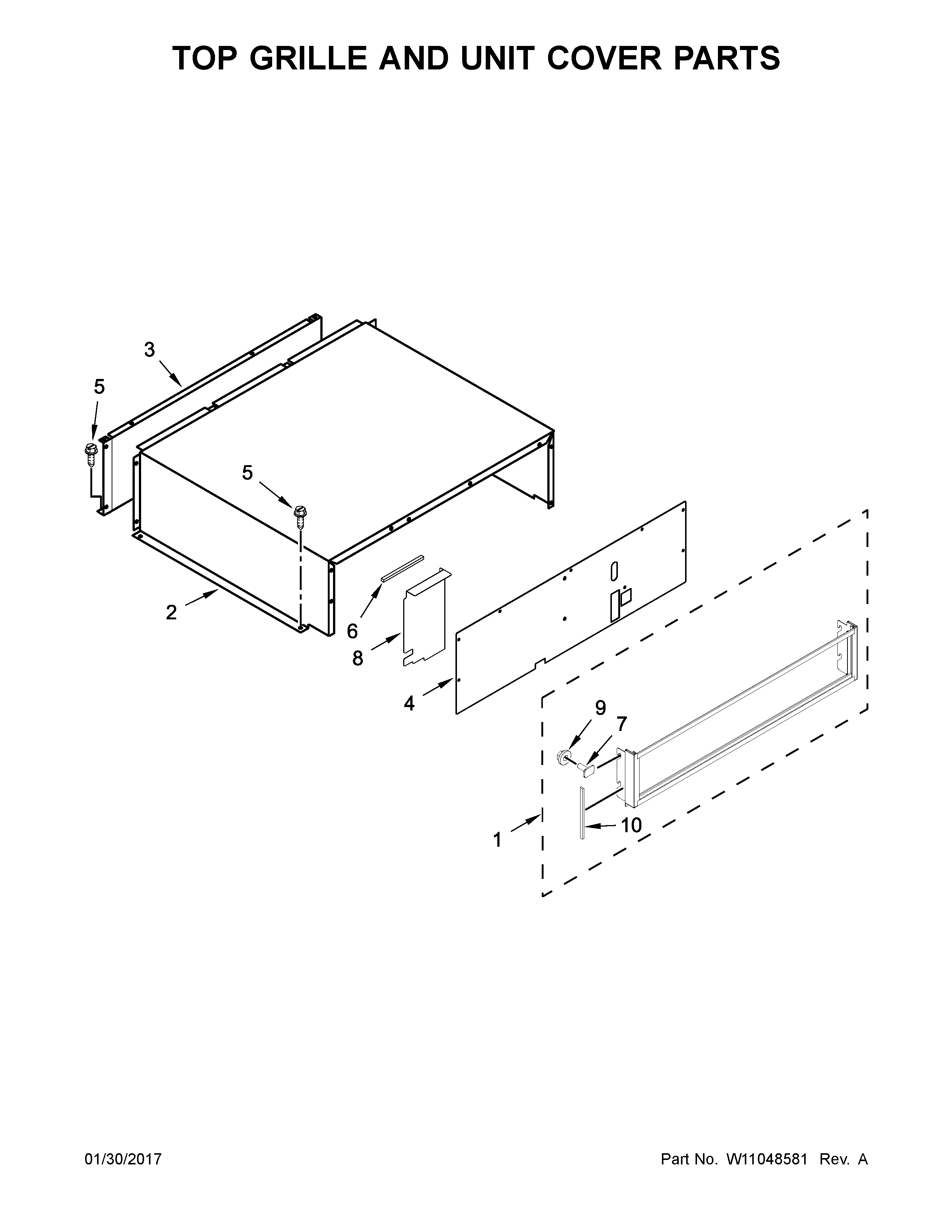 TOP GRILLE AND UNIT COVER PARTS