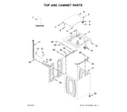 Crosley VAW3584GW0 top and cabinet parts diagram