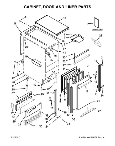 Cabinet, door and liner parts