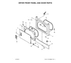 Whirlpool WET4027EW1 dryer front panel and door parts diagram