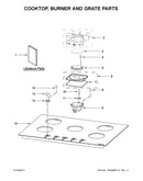 Cooktop, burner and grate parts