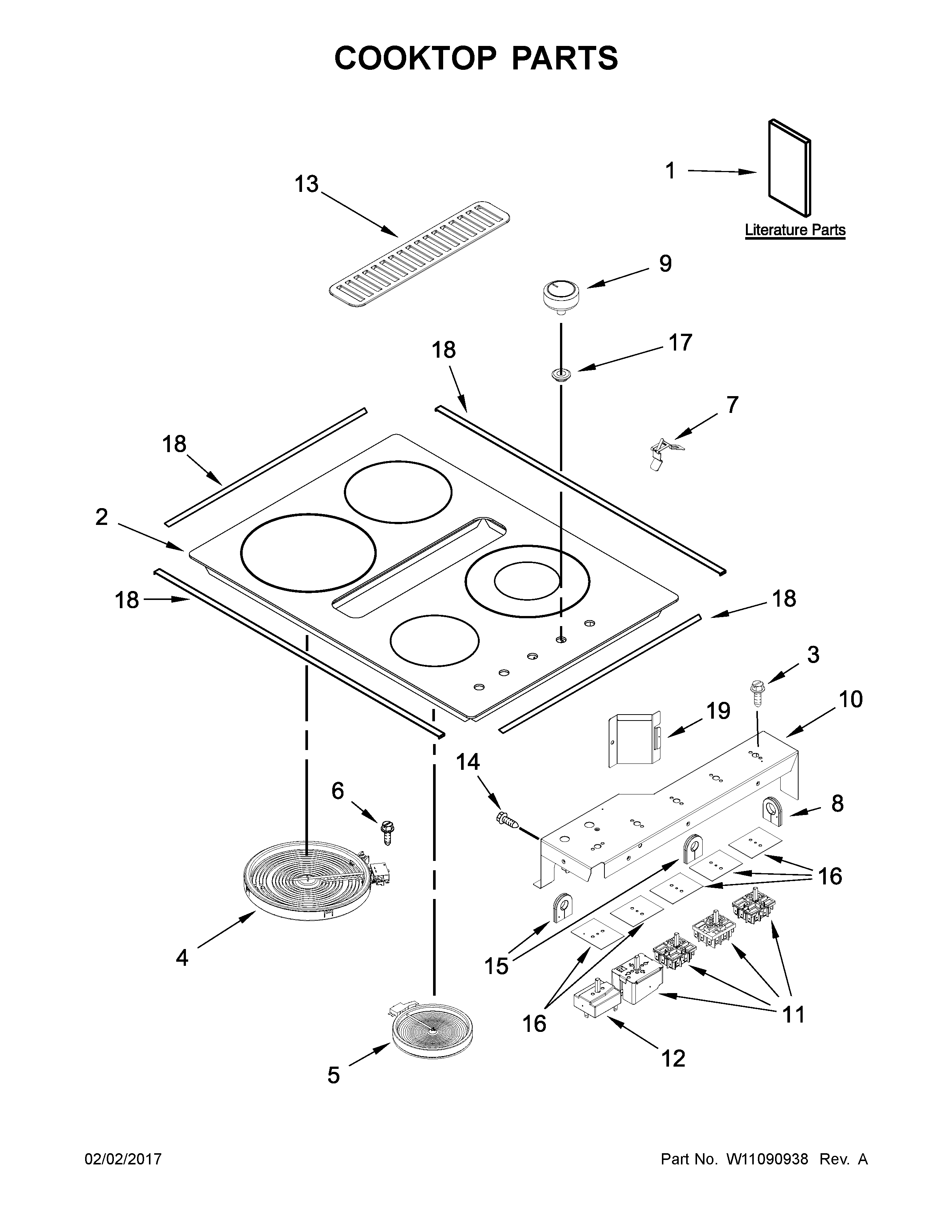 Cooktop parts