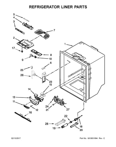 Refrigerator liner parts