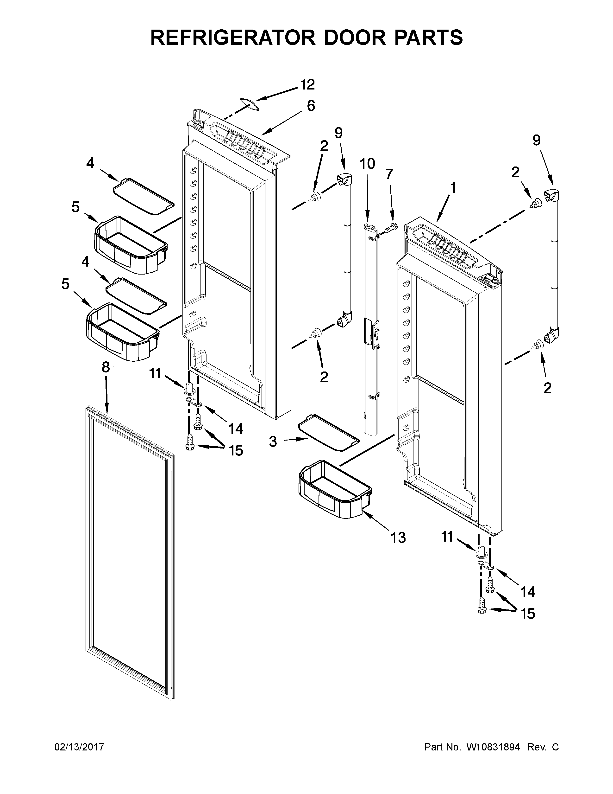 Refrigerator door parts