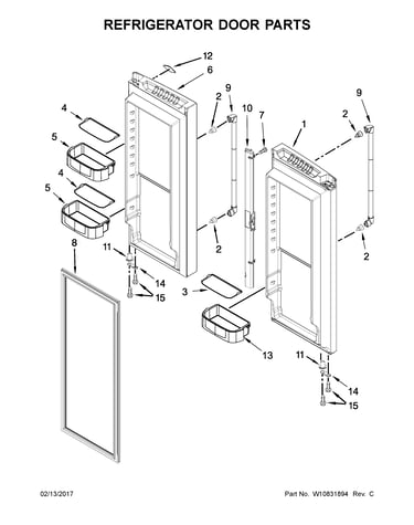 Refrigerator door parts