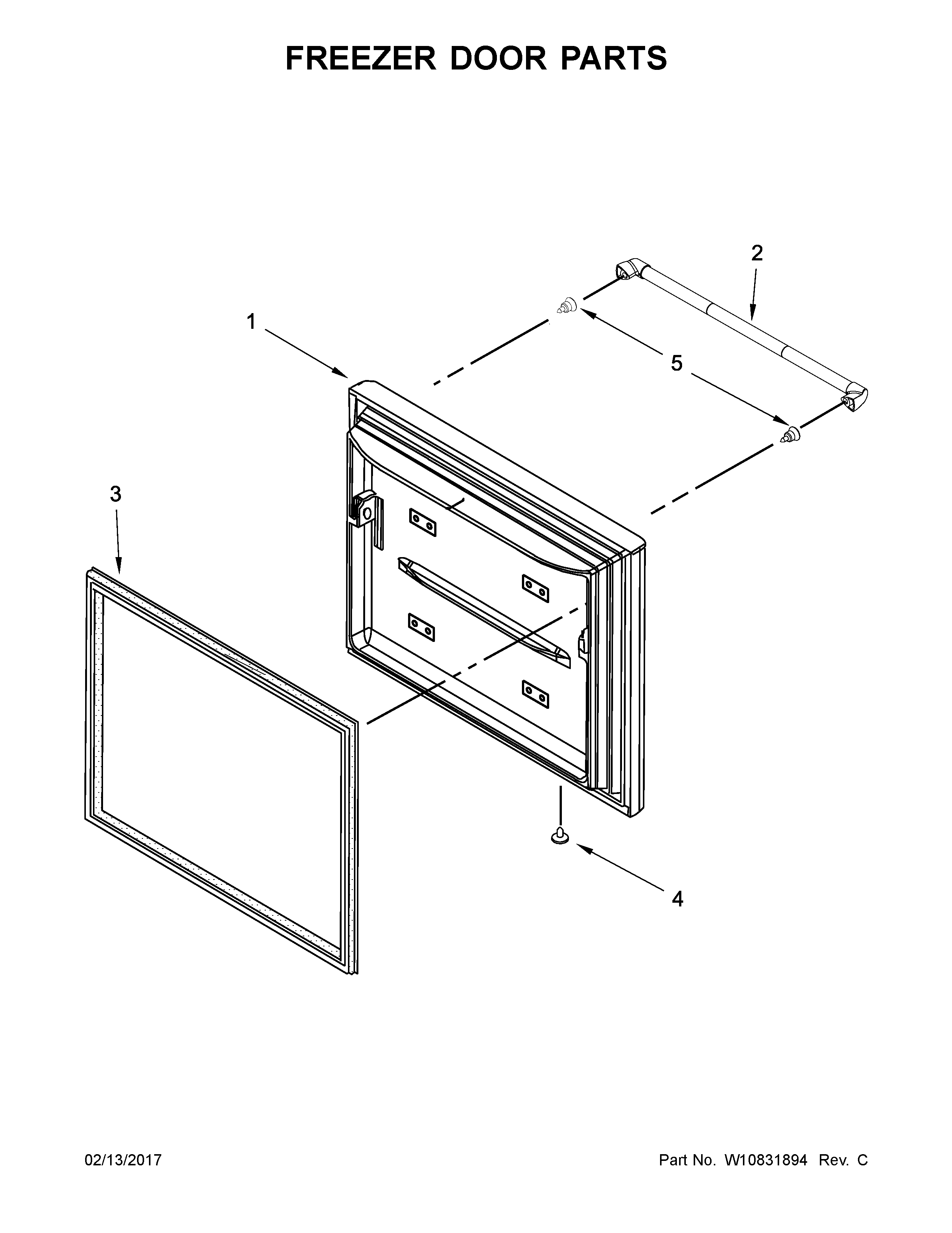 Freezer door parts