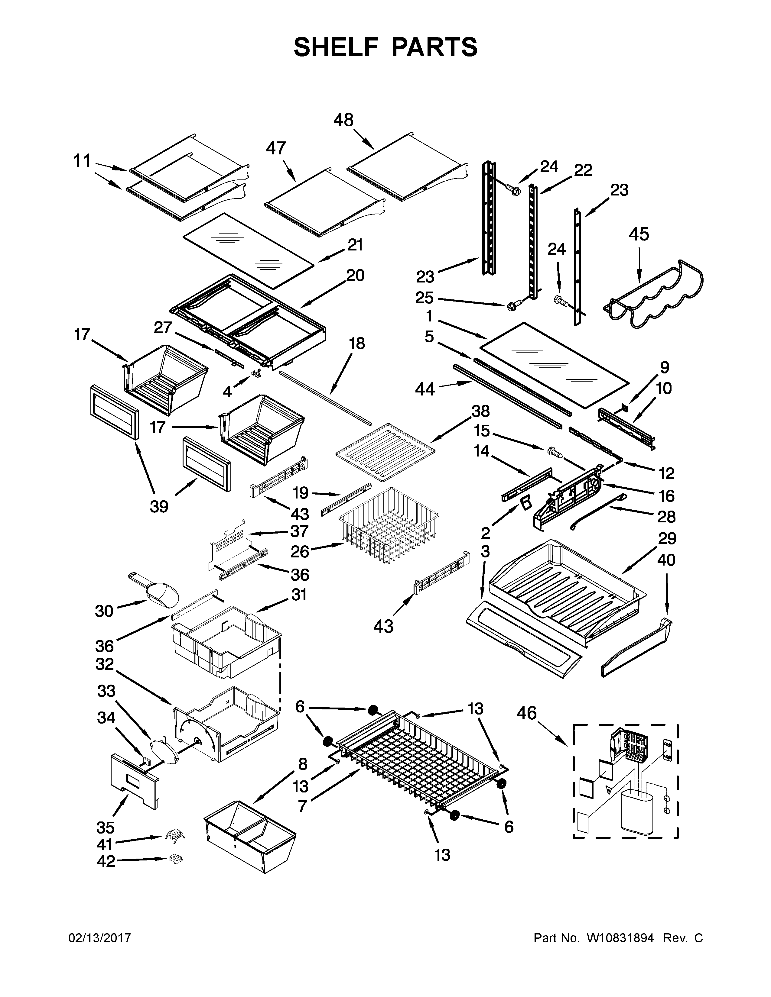 Shelf parts