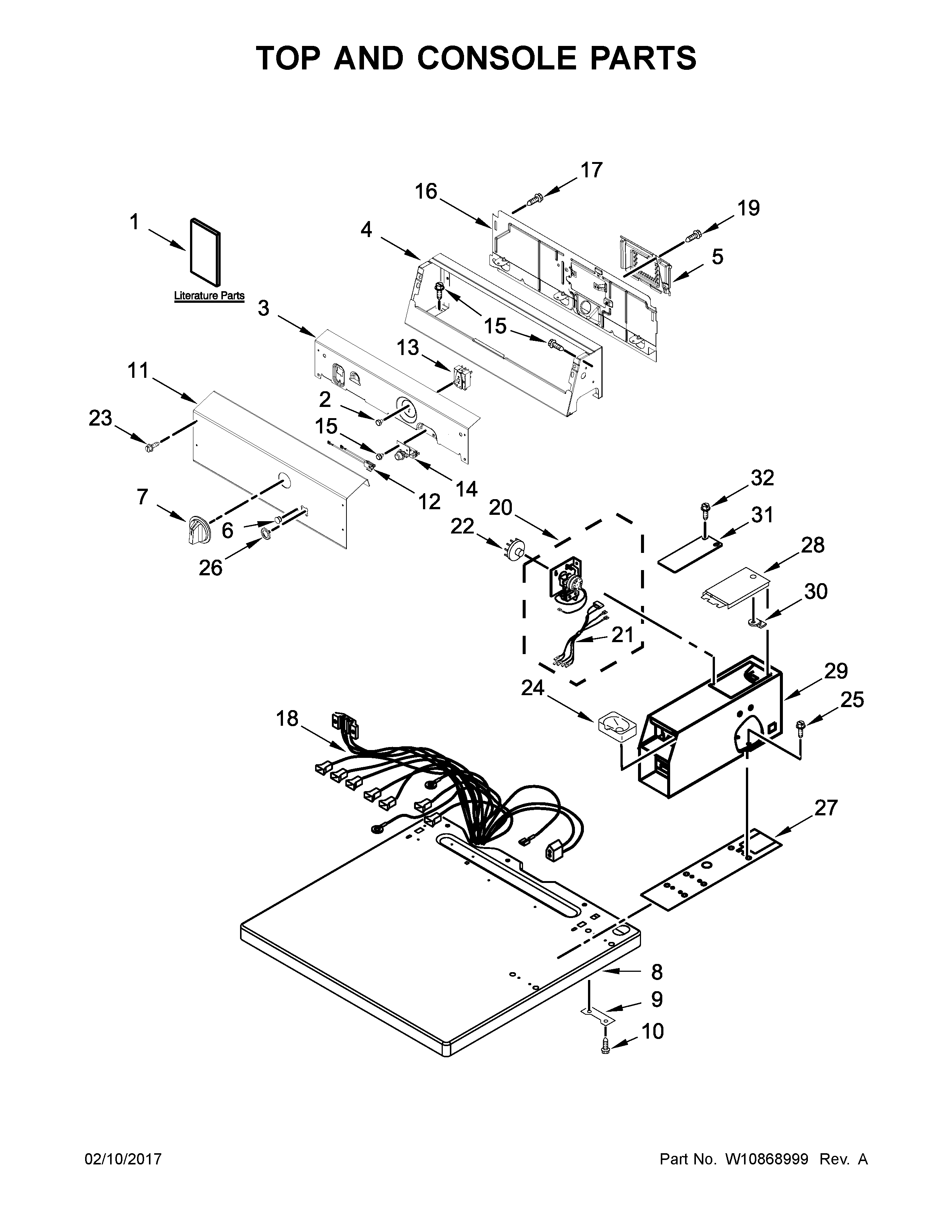 Top and console parts