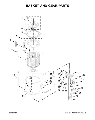 Basket and gear parts