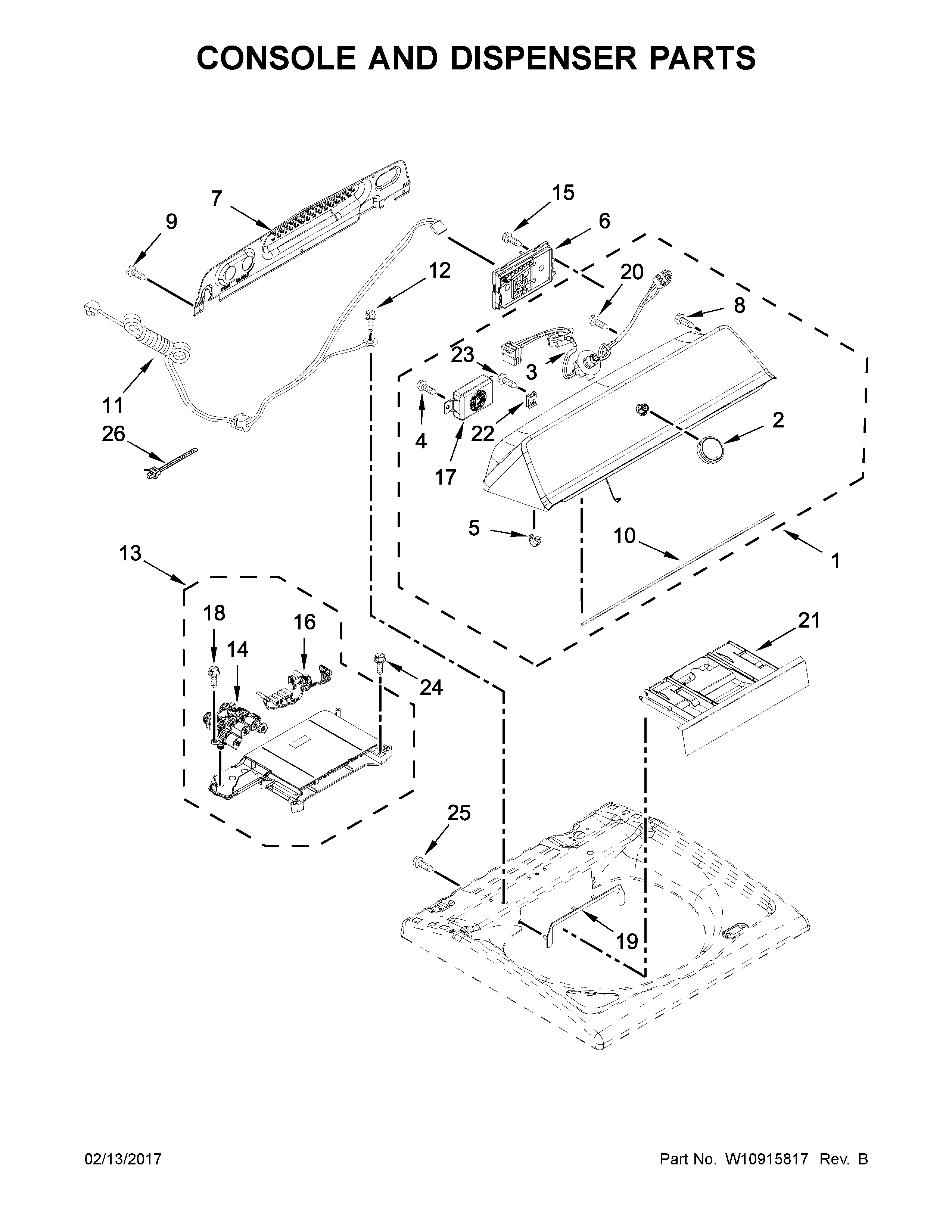 Console and dispenser parts