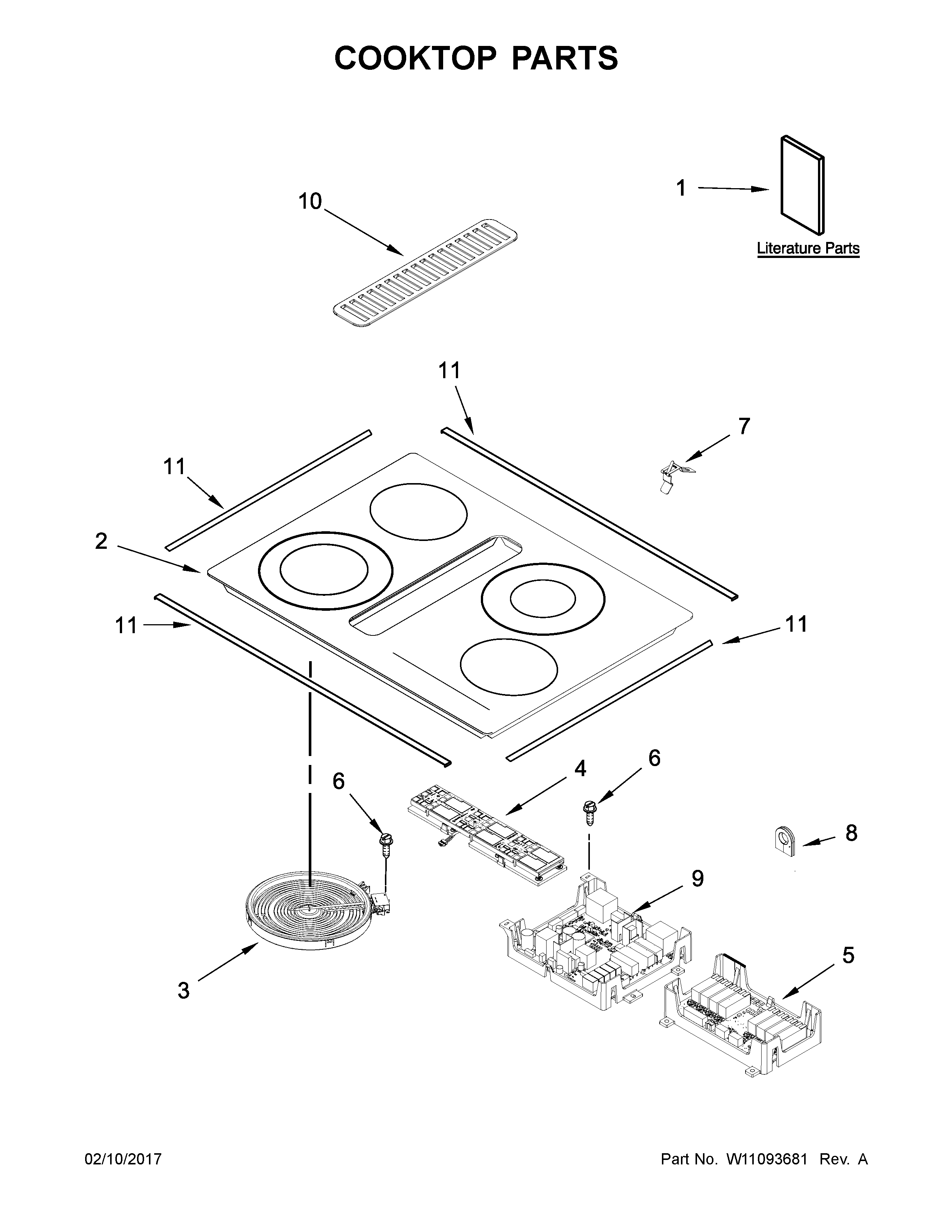 Cooktop parts