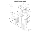 Whirlpool WTW7300DW0 top and cabinet parts diagram