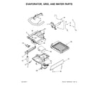 KitchenAid KUIS18PNZB1 evaporator, grid, and water parts diagram